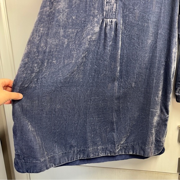 NWT Anthropologie Melody Crushed Velvet Blue Long Sleeve Tunic Mini Dress - Picture 5 of 10